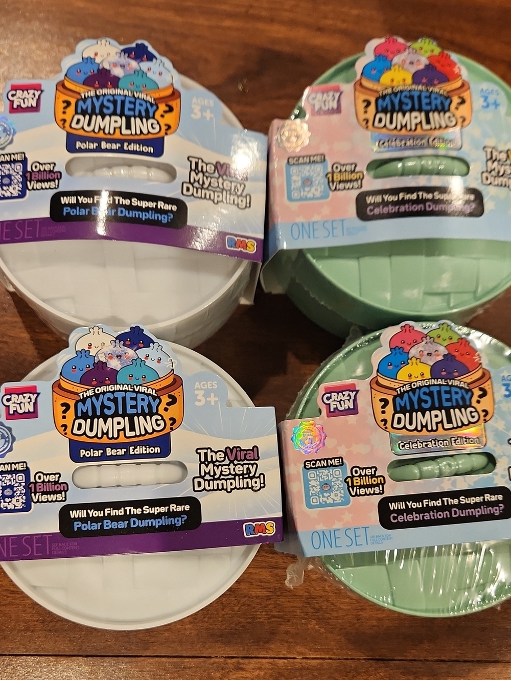 RMS Crazy Fun Polar Bear And Celebration Dunplings 2 Of Each (Lot Of 4) New!!